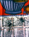 Календарь-полотенце с пауками-брошками